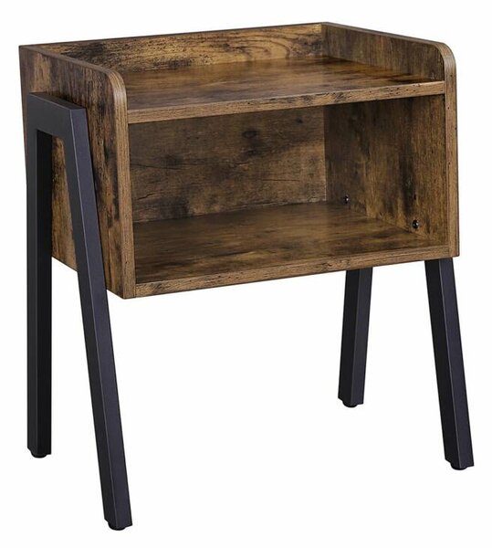 Rusztikus kis asztal / Ipari stílusú éjjeliszekrény nagy rekesszel 42 x 52 x 35 cm