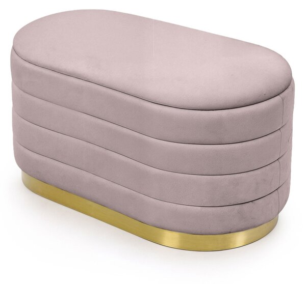 AKORD BELLA Tárolós Puff Bársony Púderrózsaszín Modern Glamour