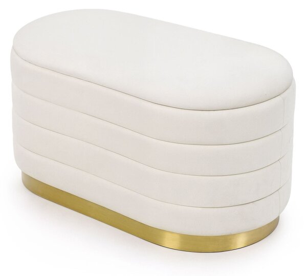 AKORD BELLA Tárolós Puff Welur Krém Modern Glamour