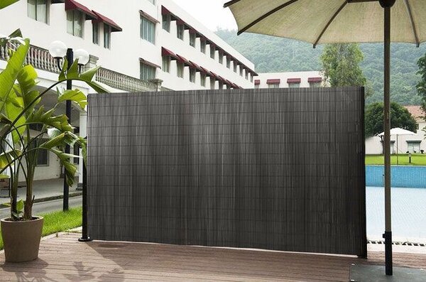 Megfordítható antracit PVC balkon, kerítés és terasz paraván Szélesség: 1 m | Hosszúság: 5 m