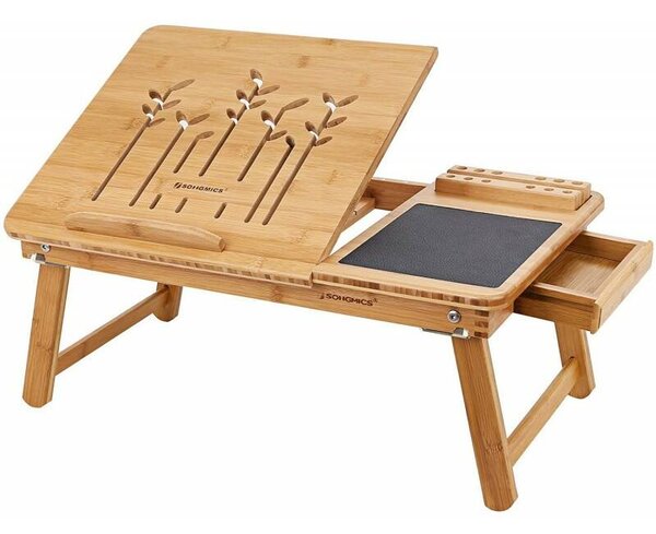 Bambusz összehajtható laptop asztal 55 x 23 x 35 cm