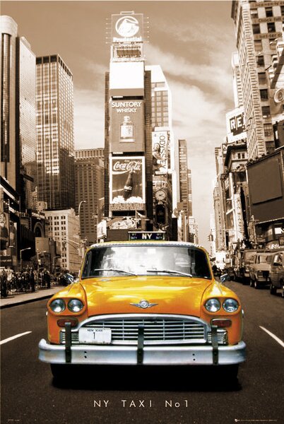 Plakát New York Taxi no.1 - sepia, (61 x 91.5 cm)