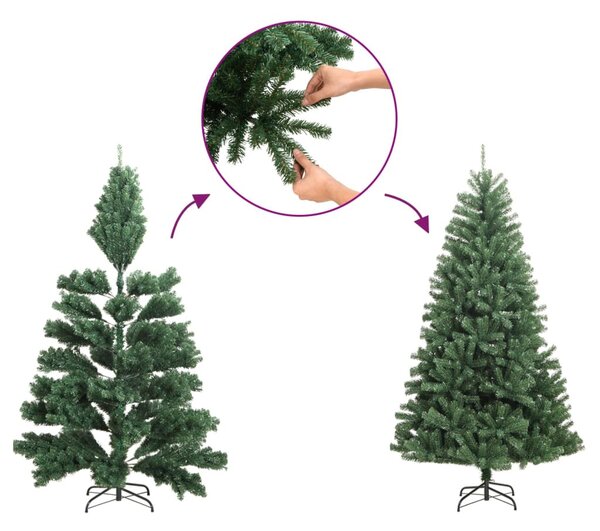 Zöld műkarácsonyfa hóval 210 cm