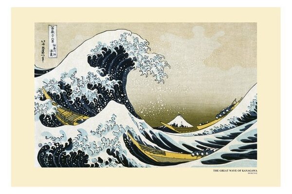 Plakát Kacušika Hokusai - A nagy hullám Kanagavánál, (91.5 x 61 cm)