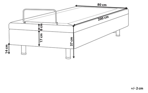Állítható ágy fejtámla nélkül DUKE 80 x 200 cm Sötétszürke