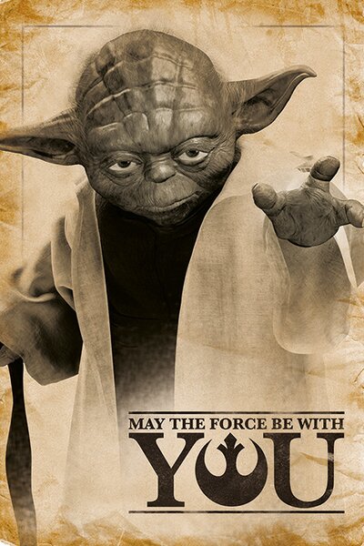 Plakát Star Wars - Yoda, May The Force Be With You, (61 x 91.5 cm)