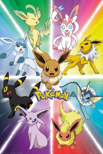 Plakát Pokemon - Eevee Evolution, (61 x 91.5 cm)