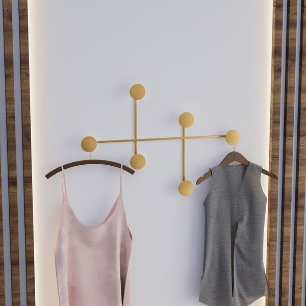 Aranyszínű fém fali fogas Dama-A – Kalune Design