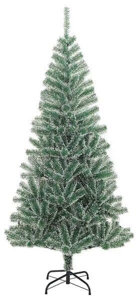 Műkarácsonyfa 300 LED-del, gömbszettel és hópehellyel 180 cm