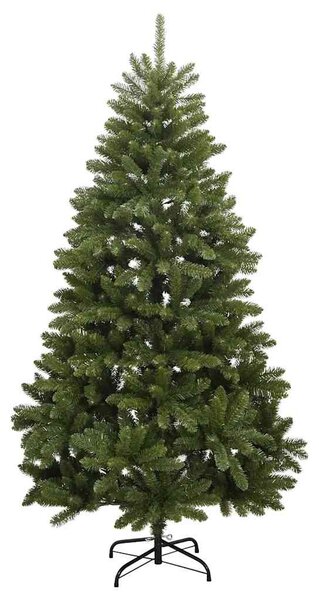Csuklópántos műkarácsonyfa 300 LED-del és gömbökkel 210 cm
