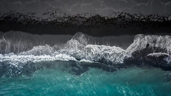 Művészeti fotózás black beach, Marcus Hennen, (40 x 22.5 cm)