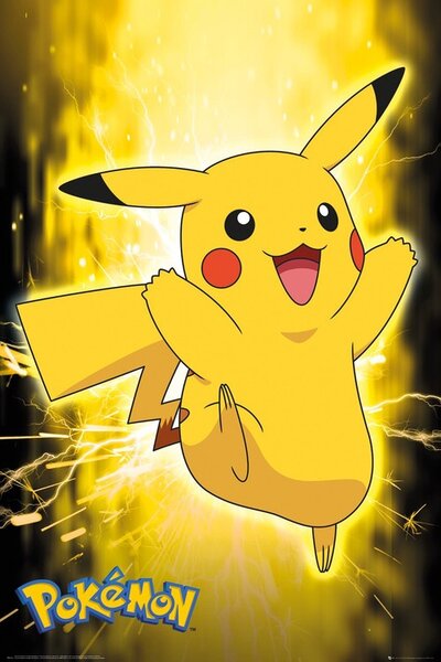 Plakát Pokemon - Pikachu Neon, (61 x 91.5 cm)