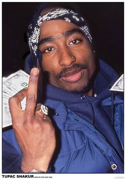 Plakát Tupac - Finger, (59.4 x 84.1 cm)