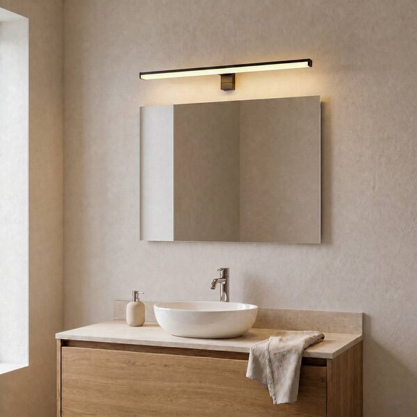 Trio Lighting LED fali lámpa Lino, fekete matt/fehér, Fekete, Fürdőszoba, Alumínium, Modern