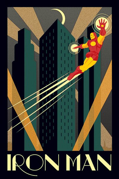 Plakát Marvel Deco - Iron man, (61 x 91.5 cm)