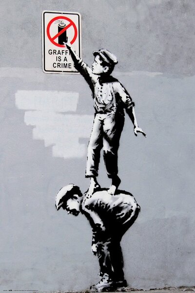 Plakát Banksy - Grafitti Is A Crime, (61 x 91.5 cm)
