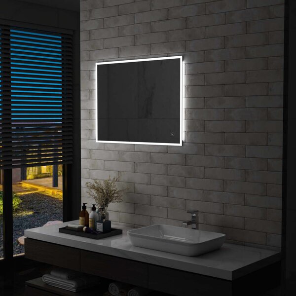 VidaXL LED-es fürdőszobai falitükör érintésérzékelővel 80 x 60 cm