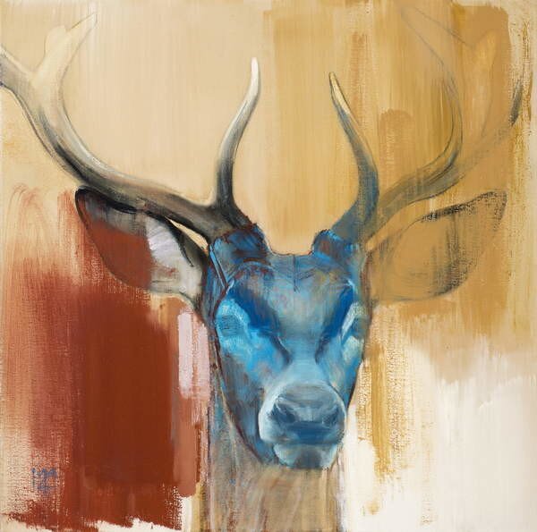 Adlington, Mark - Festmény reprodukció Mask (young stag), 2014,, (40 x 40 cm)