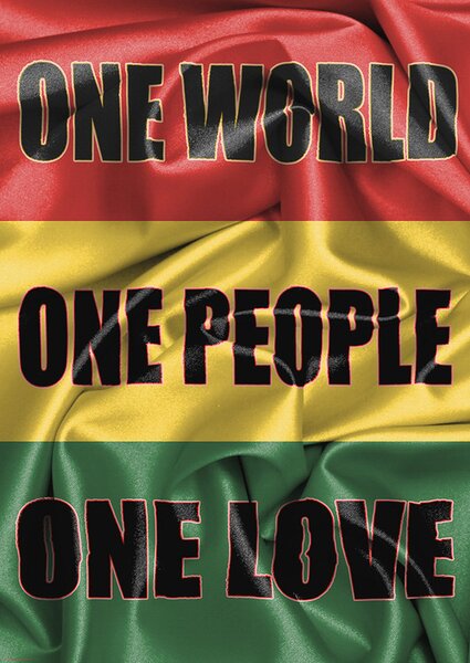 Plakát Rasta Flag - One Love, (59.4 x 84.1 cm)