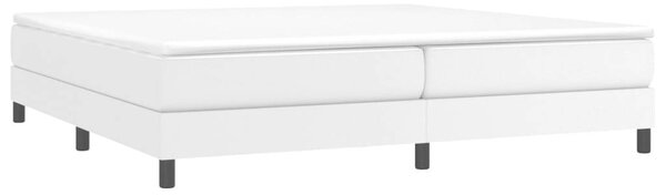 VidaXL fehér műbőr rugós ágy matraccal 200 x 200 cm