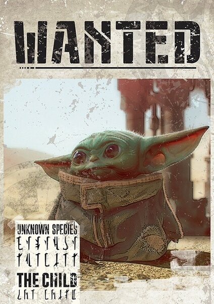 Plakát Star Wars: The Mandalorian - Baby Yoda Wanted
