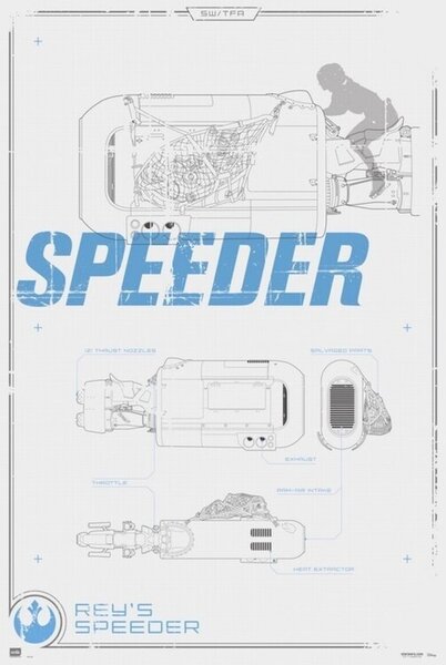 Plakát Star Wars - Rey's Speeder, (61 x 91.5 cm)