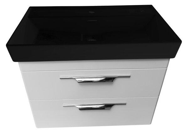 TMP LUX 80 fali fürdőszobabútor - CeraStyle SHARP FEKETE mosdóval - 80 x 48 cm