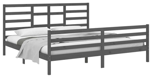 VidaXL Tömörfa Ágykeret - 200x200 cm - Szürke