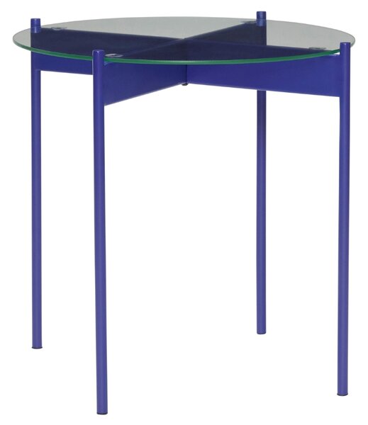 Kék üveg oldalasztal Hübsch Gerenda 45 cm