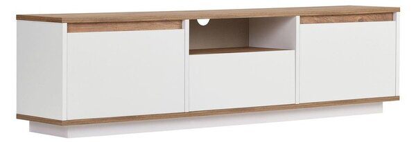 Fehér-natúr színű TV-állvány borovi fenyő dekorral 160x42x30 cm Sentinel – Kalune Design
