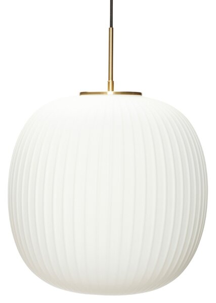 Fehér üveg függőlámpa Hübsch Serene 42 cm