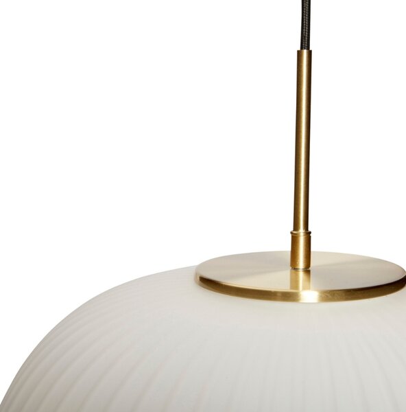 Fehér üveg függőlámpa Hübsch Serene 42 cm