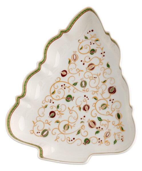 Tempo di Festa fehér kínálótál karácsonyi mintával - Brandani