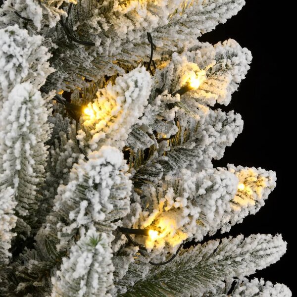 Műkarácsonyfa 150 LED-del és pelyhes hóval 120 cm