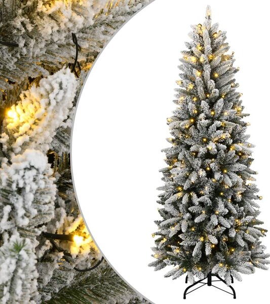 Műkarácsonyfa 150 LED-del és pelyhes hóval 120 cm