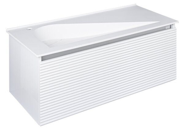 TMP TROYA100 fali fürdőszobabútor - Akrivit öntött műmárvány mosdóval - 100 x 48,5 cm