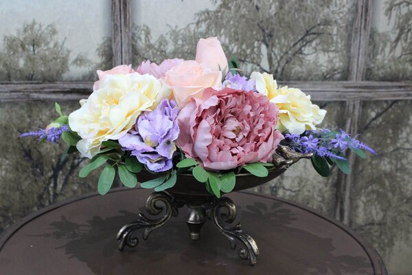 Asztali "Nyári szellő" művirág dekoráció 37cm
