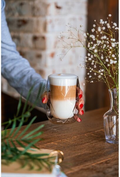 Geo 2 db-os duplafalú lattés pohár készlet, 350 ml - Vialli Design