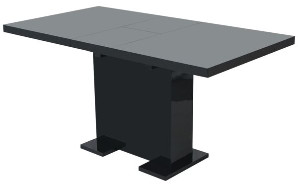 VidaXL magasfényű fekete kihúzható étkezőasztal
