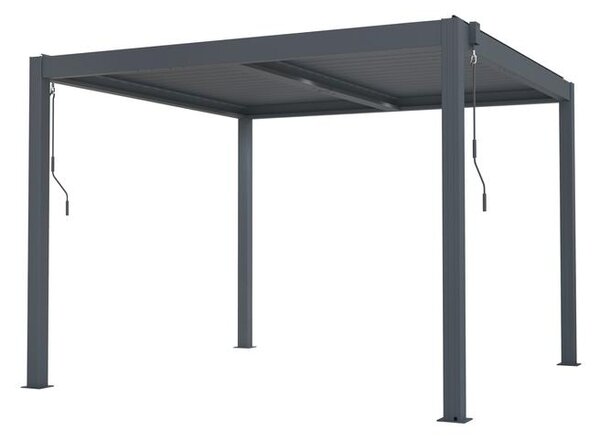 Bioklimatikus pergola G21 Austin 3×3 m, antracit színű alumínium (63900800)