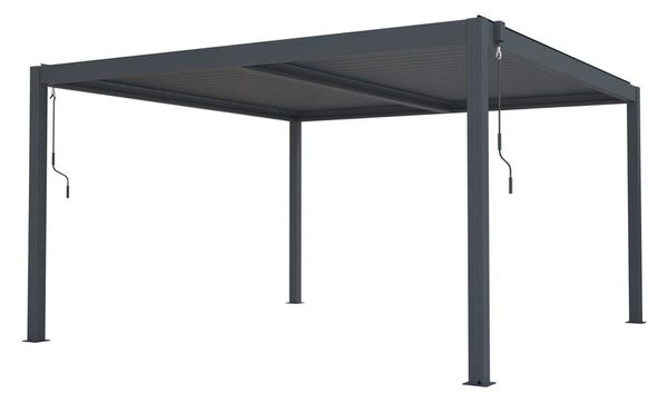 Bioklimatikus pergola G21 Austin 4x4 m, antracit színű alumínium (63900802)