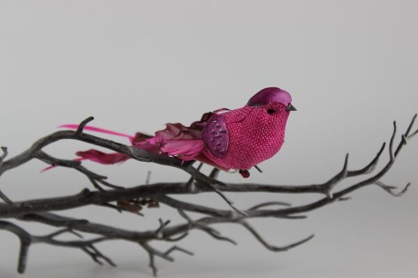 Rózsaszín madár karácsonyfadísz 18cm
