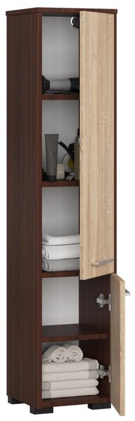 AKORD FIN Fürdőszobai Álló Szekrény 140cm Wenge Sonoma Tölgy