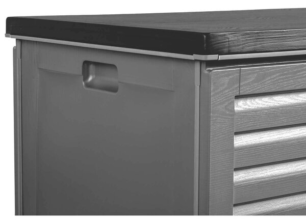 Plonos Kerti tároló láda, 390l, 200kg, 143x57x53,5cm - Fekete, Szürke