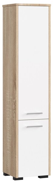 AKORD FIN Fürdőszobai Oszlopszekrény 140cm Sonoma Tölgy Fehér