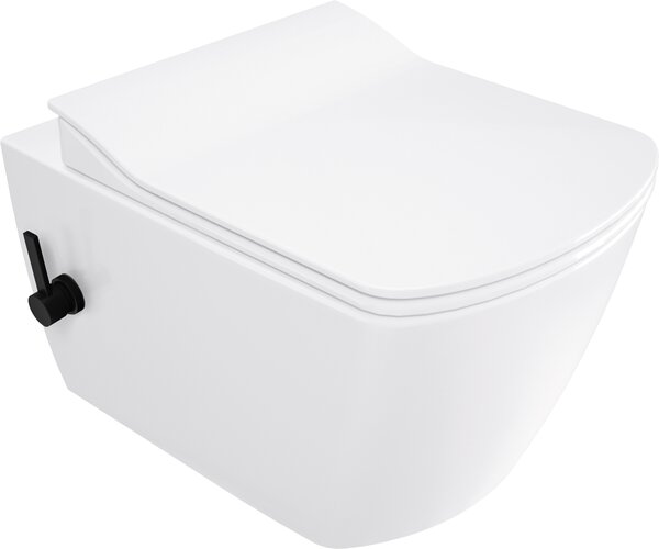 Deante Blur, bidé funkciós WC-csésze 525x372x349 mm, matt fehér fényes-fekete, DEA-CDZ_6WNW