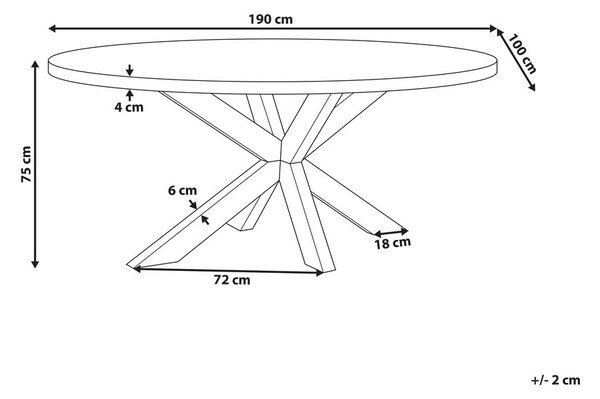 Kerti asztal ORISTANO 190 cm 100 cm Beton Szürke