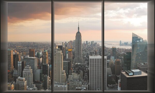 Poszter tapéta New York - kilátás az ablakból vlies 416 x 254 cm vlies 416 x 254 cm