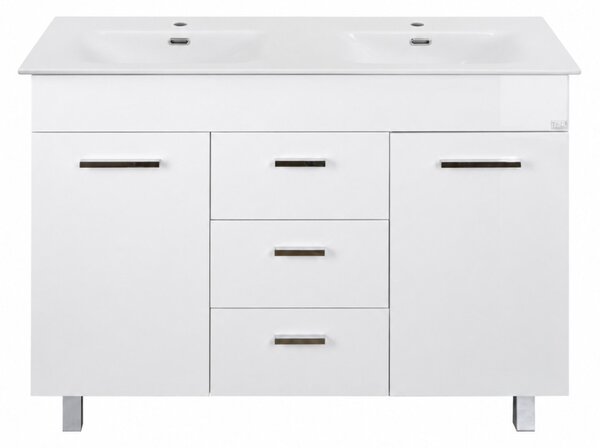 TMP FLAT 120 álló fürdőszobabútor - Lava porcelán DUPLA mosdóval - 121 x 46 cm