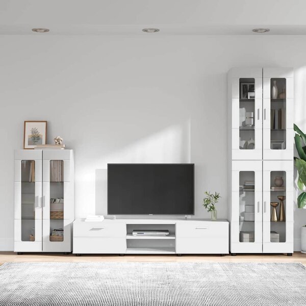 TV szekrény garnitúra FLORIN 3 db Fehér Szerelt Fa